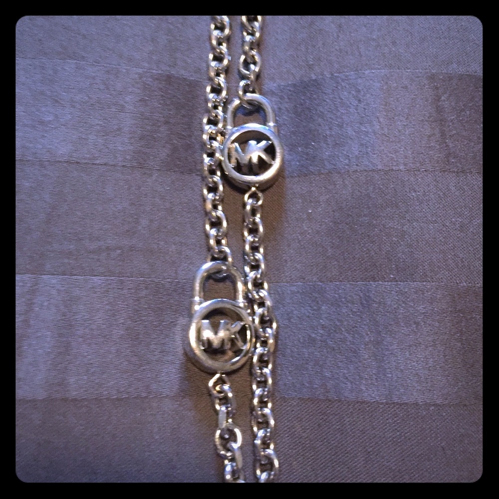 Michael Kors sterling silver MK locket necklace